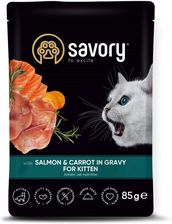 Savory Cat Kittens Salmon&Carrots Gravy Karma Mokra Dla Kociąt z Łososiem i Marchewką w Sosie 85g