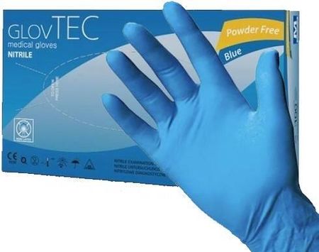 Rękawice medyczne nitrylowe niebieski Glovtec Abook S 100SZT