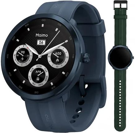 70mai Niebieski Smartwatch Zegarek sportowy Maimo Watch R GPS + Zielony wymienny pasek