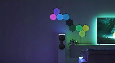 Nanoleaf Shapes Hexagons スマータキット Nanoleaf Shapes Zestaw Oświetleniowy, Wielokolorowy, 9 sztuk