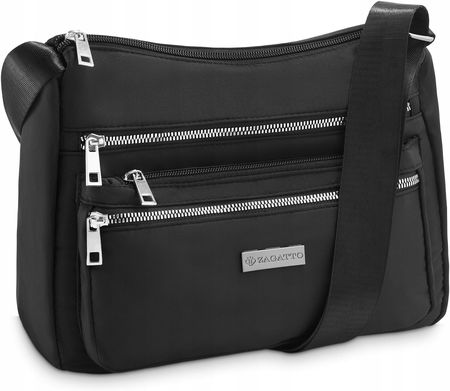 Torebka damska na ramię torba czarna pojemna miejska torebka styl Zagatto