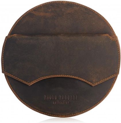 TOREBKA DAMSKA MAŁA NA RAMIĘ SKÓRZANA BRĄZOWA VINTAGE PAOLO PERUZZI T-92-HBR
