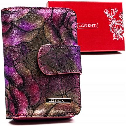 Skórzany portfel damski na zatrzask — Lorenti