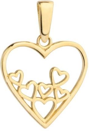 Gese Zawieszka złote serce z sześcioma serduszkami w środku (Gramatura: 0.51)