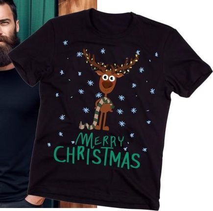 Świąteczna koszulka z reniferem na święta