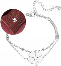 Srebrna Bransoletka Stal Chirurgiczna Damska Boho retro posrebrzana 18K