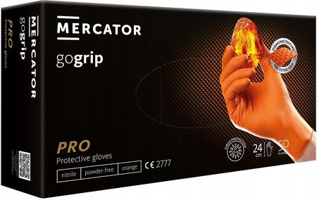 Mercator Rękawice Nitrylowe Gogrip Orange 50szt. Rozmiar S