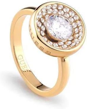 Guess Złoty pierścionek z kryształkami UNIQUE SOLITAIRE r. 14