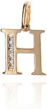 Goldengun Zawieszka złota literka H z cyrkoniami 585