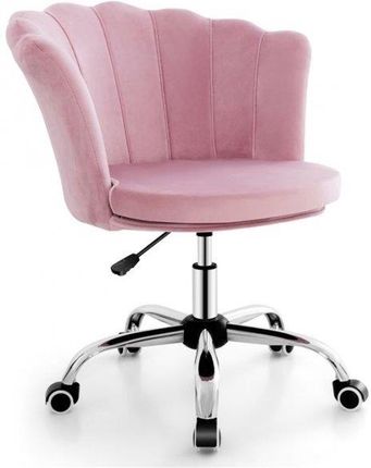 Costway Biurowe Krzesło Obrotowe Z Ergonomicznym Podparciem Różowe