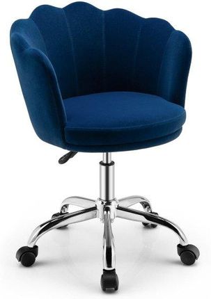 Costway Biurowe Krzesło Obrotowe Z Ergonomicznym Podparciem Niebieskie