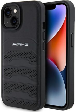 Mercedes Amg Amhcp15Mgsebk Iphone 15 Plus 6 7" Czarny Black Hardcase Leather Debossed Lines