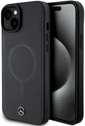 Mercedes Mehmp15M23Rcmk Iphone 15 Plus 6 7" Czarny Black Hardcase Smooth Leather Magsafe