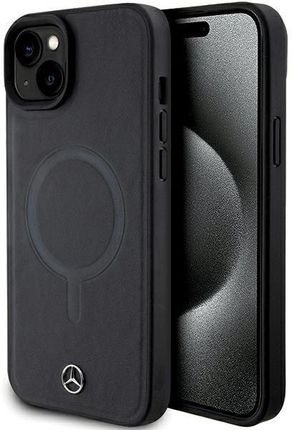 Mercedes Mehmp15S23Rcmk Iphone 15 6 1" Czarny Black Hardcase Smooth Leather Magsafe