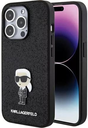 Karl Lagerfeld Etui Klhcp15Xgknpsk Do Iphone 15 Pro Max 6 7" Czarny Black Hardcase Fixed Glitter Ikonik Logo Metal Pin
