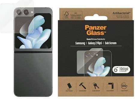 Pancerglass Szkło Hartowane Samsung Galaxy Z Flip 5 Panzerglass Classic Fit Screen Protection Antibacterial Clear