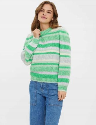 Vero Moda zielony dzianinowy sweter w paski M