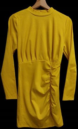 Vero Moda żółta sukienka mini błyszczące kropki M