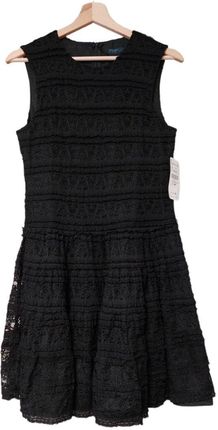 Zara czarna koronka sukienka mini rozkloszowana L