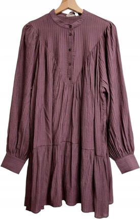 Vila fioletowa koszulowa luźna sukienka mini 38