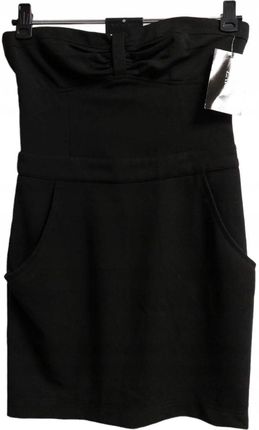 Zara czarna sukienka mini dekolt bandeau M