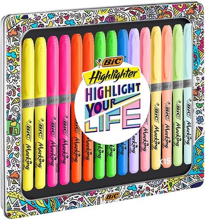 Bic Zakreślacze Highlight Your Life 15Szt.