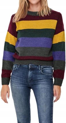 Only kolorowy sweter damski w paski S