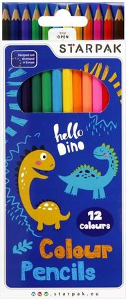 Starpak Kredki Ołówkowe 12 Kolorów Dino 512000
