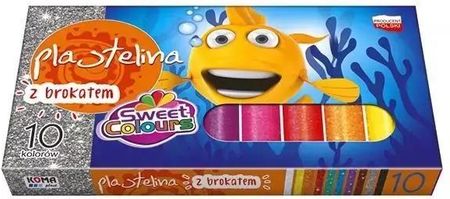 Sweet Colours Plastelina Brokatowa 10 Kolorów