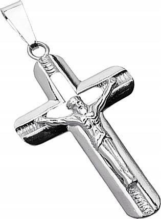 Srebrny Krzyż Krzyżyk Z Panem Jezusem Wisiorek