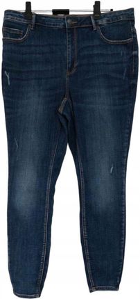 Vero Moda ciemnoniebieskie jeansy przetarcia 46