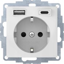 Zdjęcie Berker B.X Gniazdo Schuko Z Ładowarką Usb A+C 2.4 3.0 A 48048989 - Lubartów