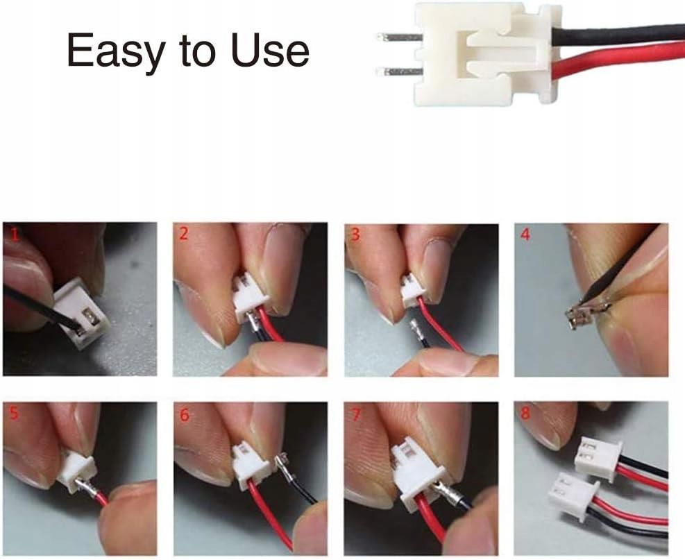 5 Paia Connettori JST 2 PIN Micro Per Illuminazione RC Auto E Camion - Batteria Spina