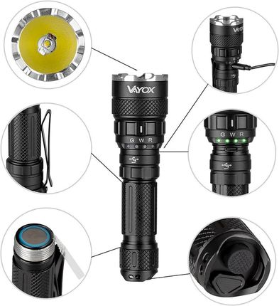 Vayox Taktyczna 3 Kolorowa Sst40 1500Lm Pro Series Va0099 - zdjęcie 6