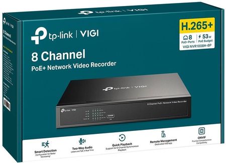 Tp-Link Rejestrator Video Vigi Nvr1008H-8P 8 Channel Video Record Poe+ (VIGINVR1008H8P)