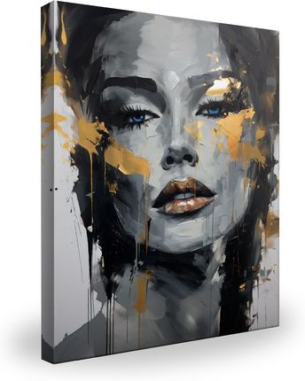 Muralo Obraz Do Sypialni Złoty Portret Kobieca Twarz Glamour 80X120