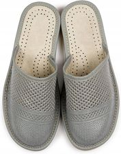 Zdjęcie Szare Modne Pantofle Damskie Skórzane Nowo r.39 - Kołaczyce