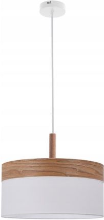 Candellux Lighting Orto Lampa Wisząca Biały+Drewniany 1X60W E27 Abażur Brązowy+Biały (5903034827795)