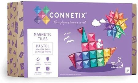 Connetix - Klocki magnetyczne Pastel Starter Pack - 64 el.