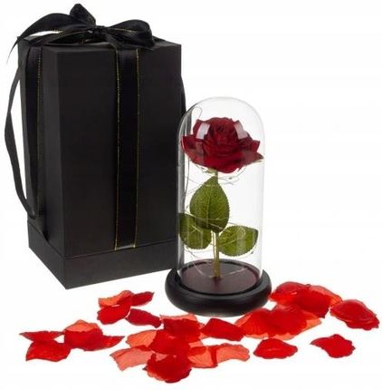 Róża Wieczna w Szkle Prezent LED Świecąca Pudełko walentynki prezent