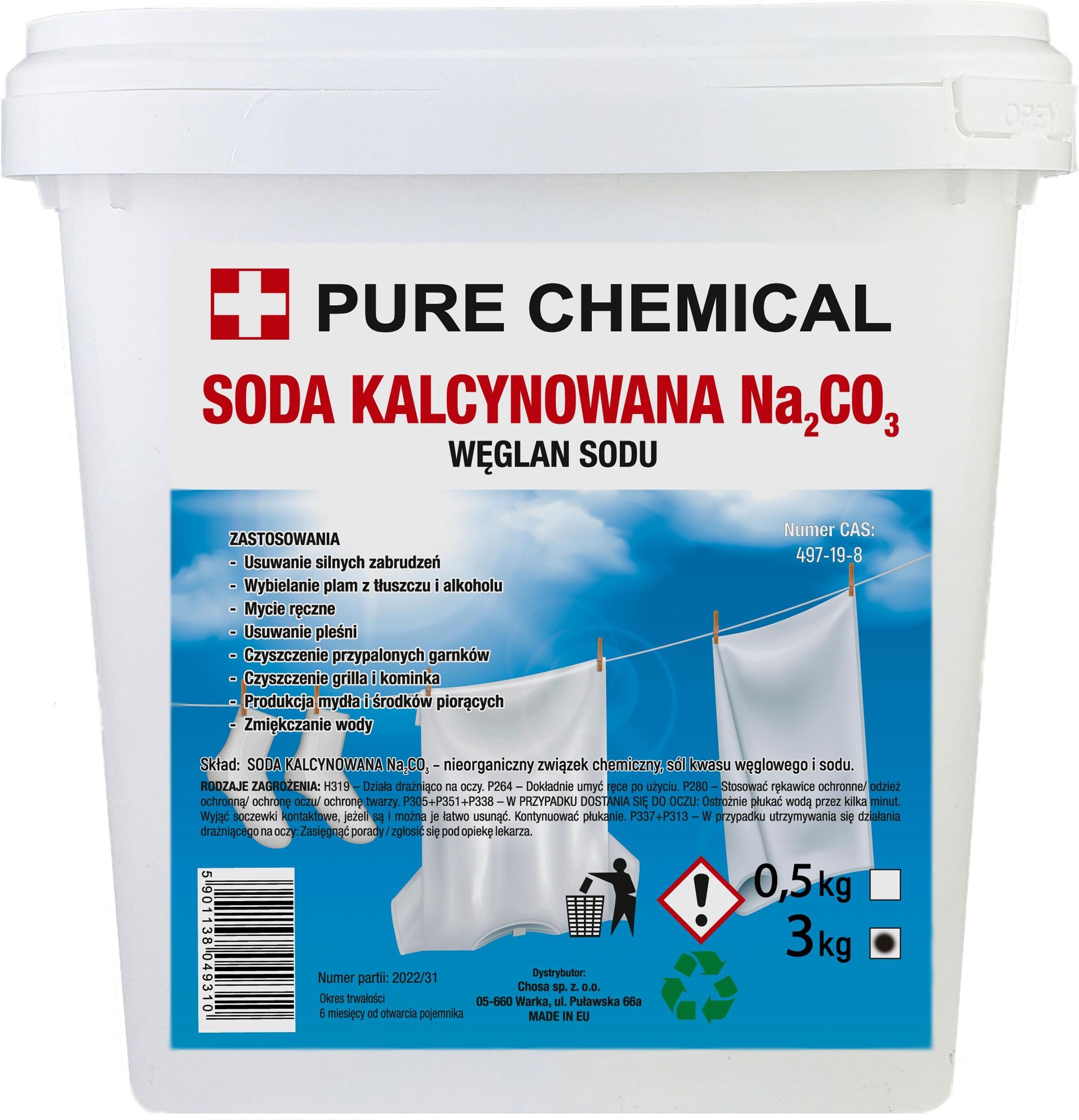 Drobne Akcesoria Medyczne Pure Chemical Soda Kalcynowana Czysty Węglan ...