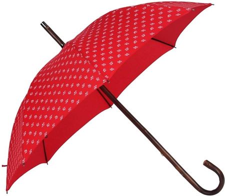 Parasol damski premium Doppler Manufaktura Kastanie manualny długi czerwony ze wzorem