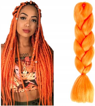 Mawe Włosy Syntetyczne Do Warkoczyków Long Pomarańczowe