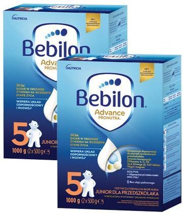 Bebilon 5 Pronutra Advance Junior Mleko modyfikowane dla przedszkolaka, 2 x 1000 g
