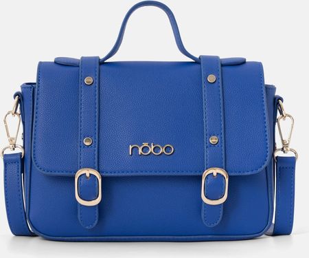 Mała torebka listonoszka Nobo w formie teczki, niebieska