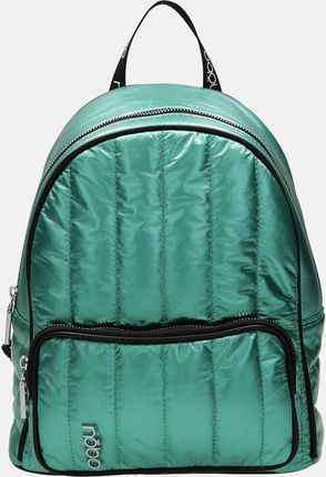 Zielony pikowany plecak Nobo z logowanymi paskami