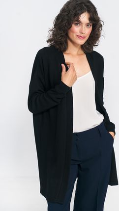 Niezapinany czarny sweter - SW11 (kolor czarny, rozmiar 40/42)