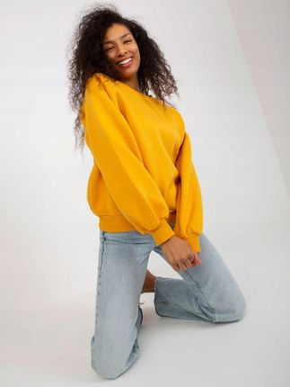 Bluza damska dresowa ciemny żółty bawełniana basic