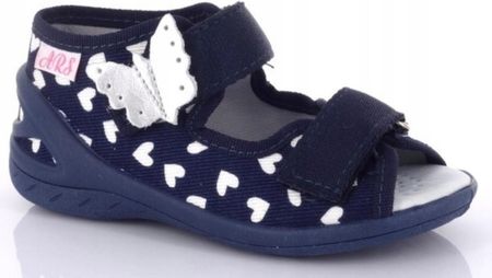 Kapcie sandały dla dziewczynki z motylkiem skórzana wkładka ARS P005 r.22