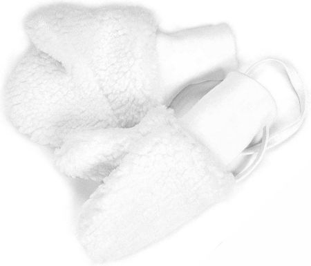 Jamiks rękawiczki futerkowe na sznureczki białe rozmiar: Uniwersalny